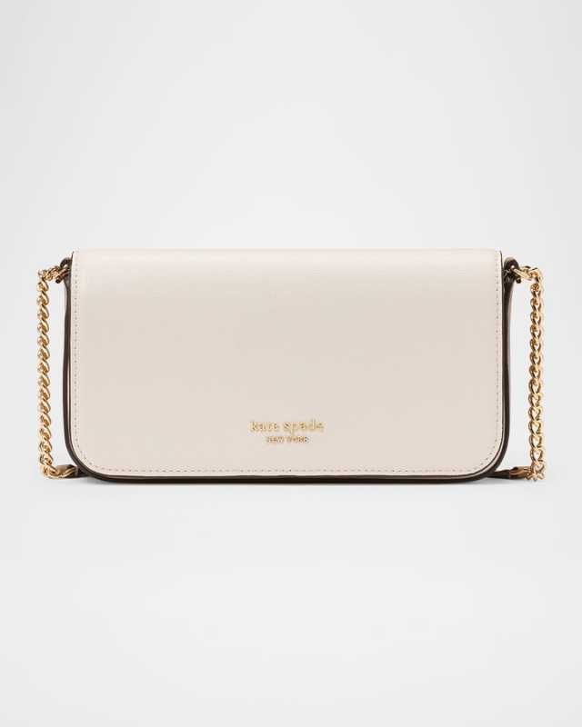 devin colorblock flap leather wallet on chain